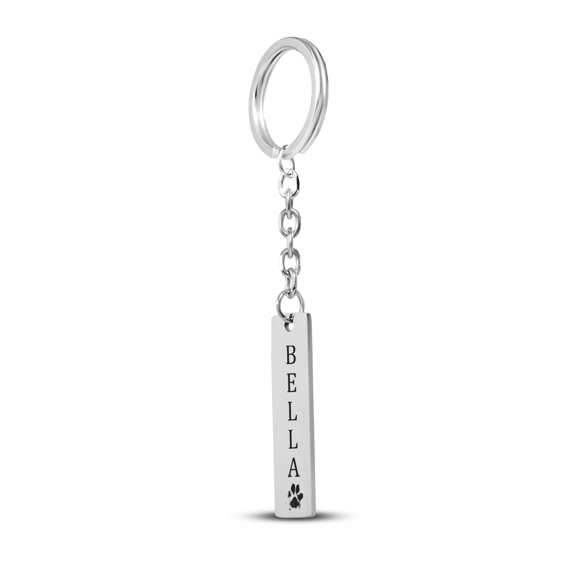 Zorzle Kindness -  Pet's Name & Paw Print Vertical Bar Keychain