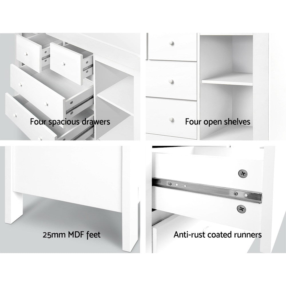 Keezi Baby Changing Table Diaper Station Drawers Chest Cabinet Nursery Furniture