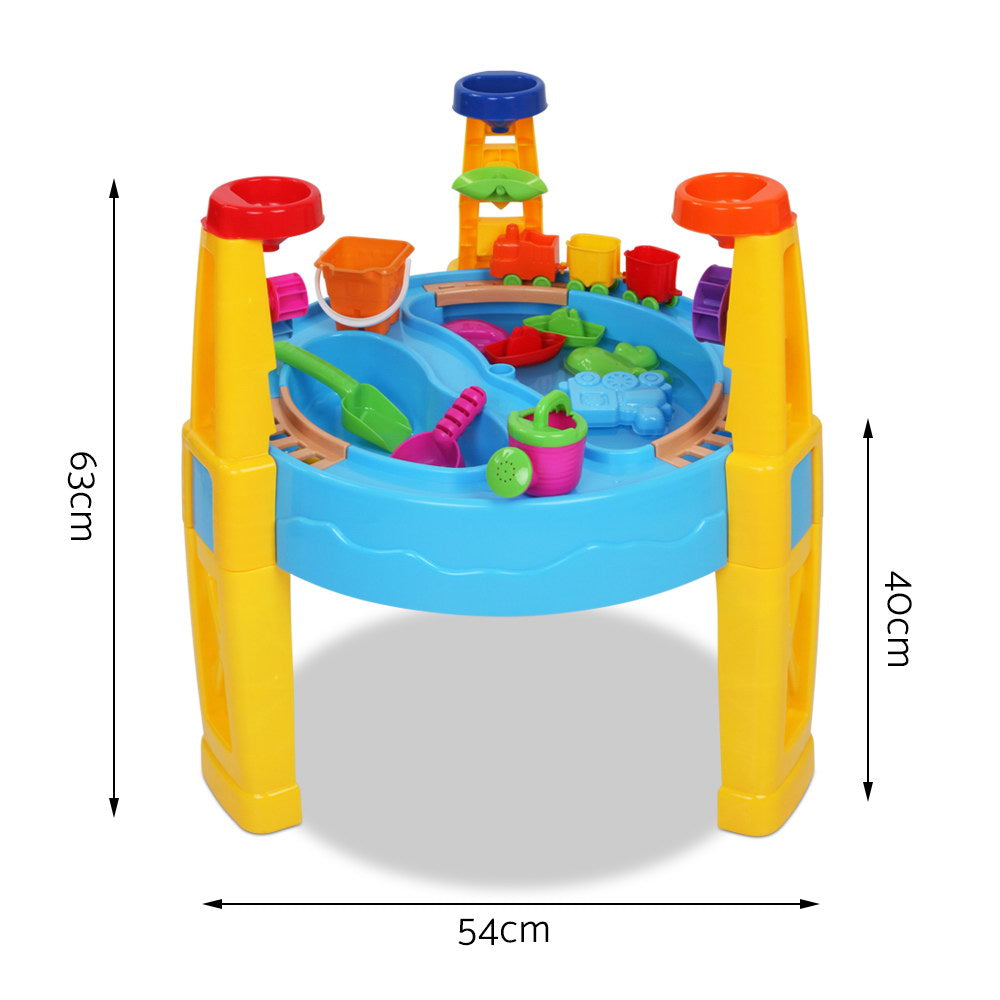 Keezi Kids Sandpit Pretend Play Set Water Sand Table Children Outdoor Toy Umbrella