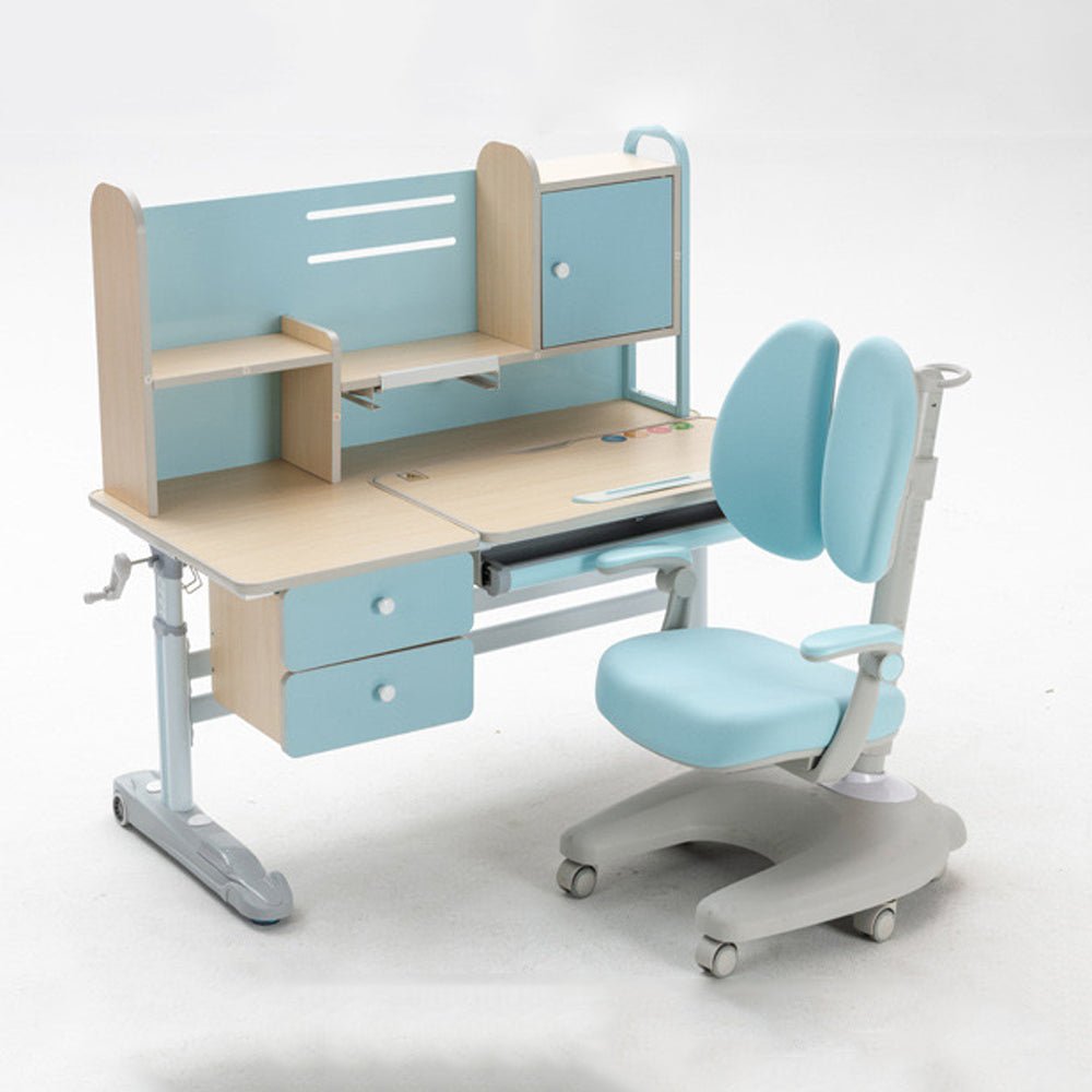 Height Adjustable Children Kids Ergonomic Study Desk Chair Set 120cm Blue  AU