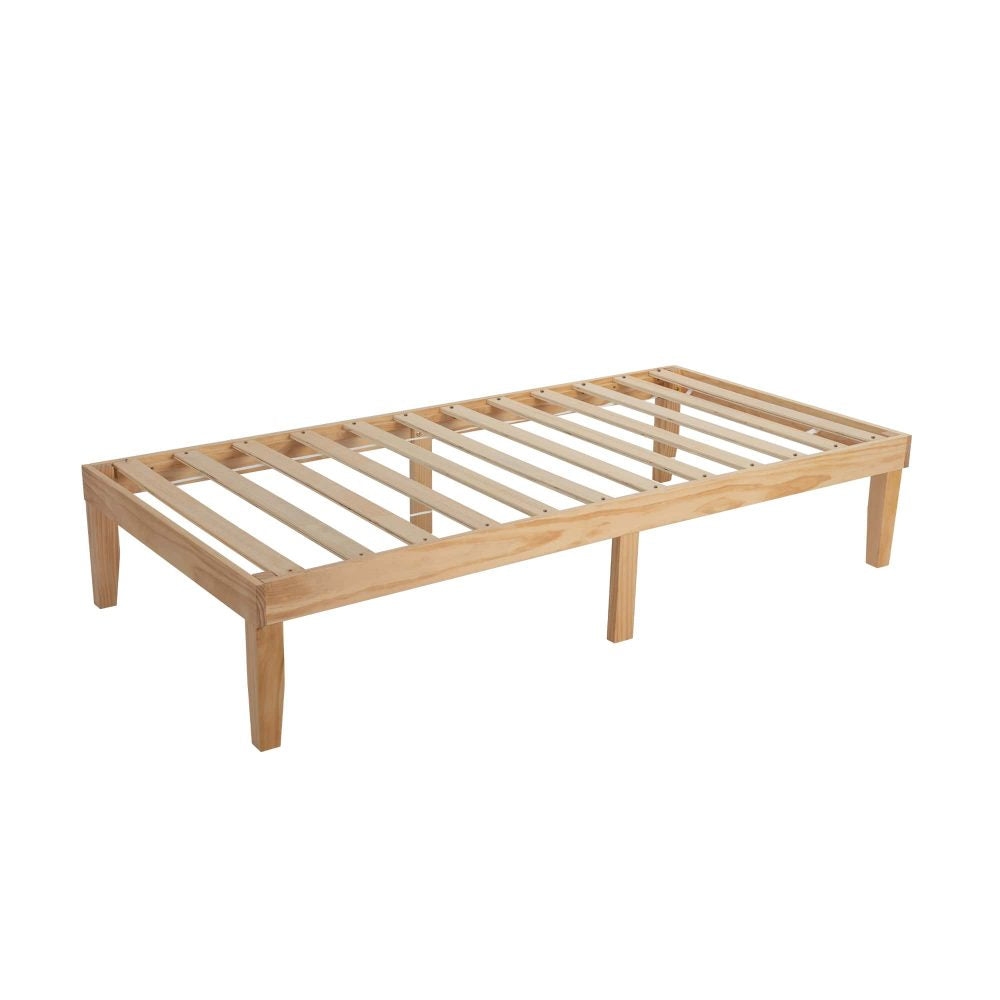 Single Size Warm Wooden Natural Bed Base Frame – Single