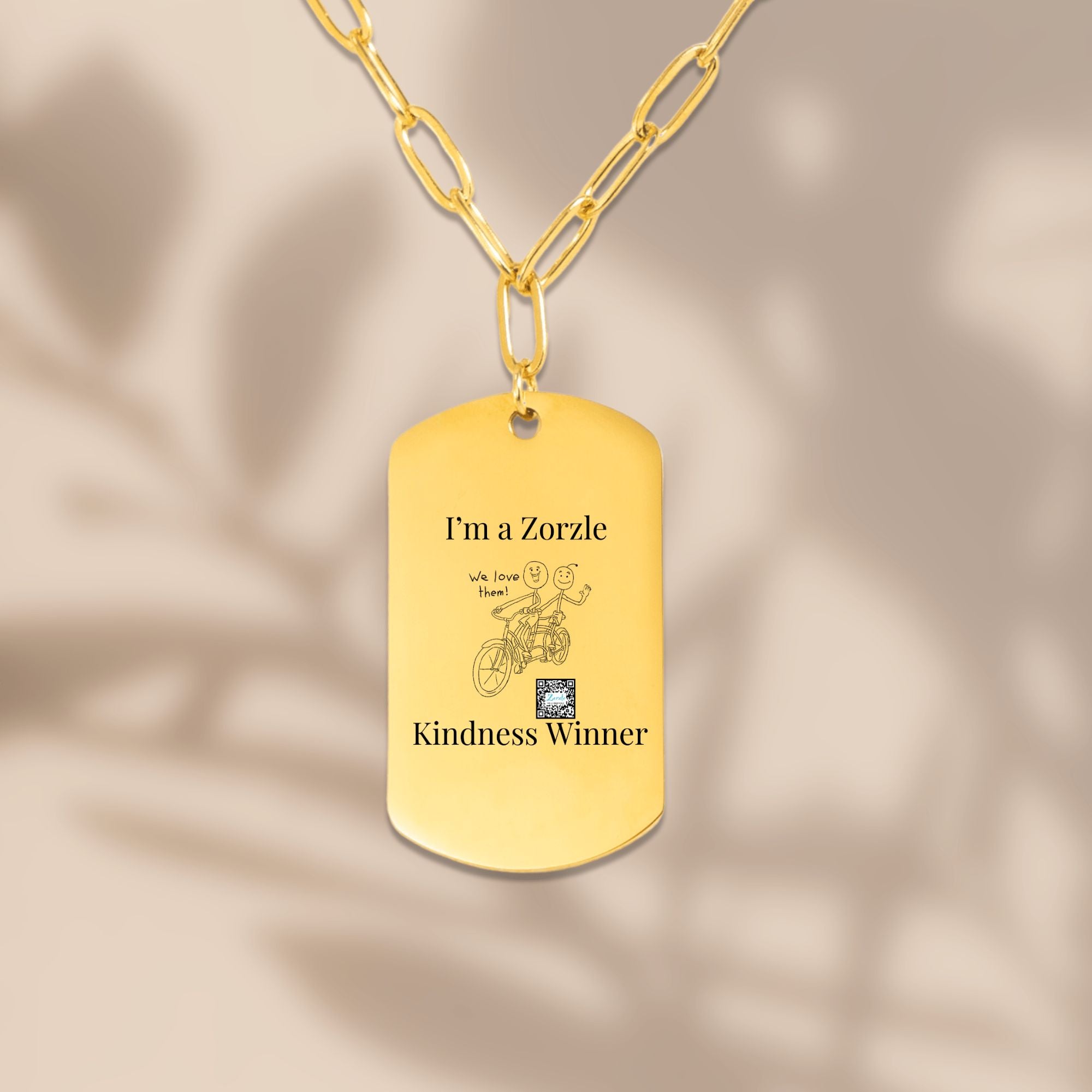 Zorzle Kindness Paperclip Tag Necklace