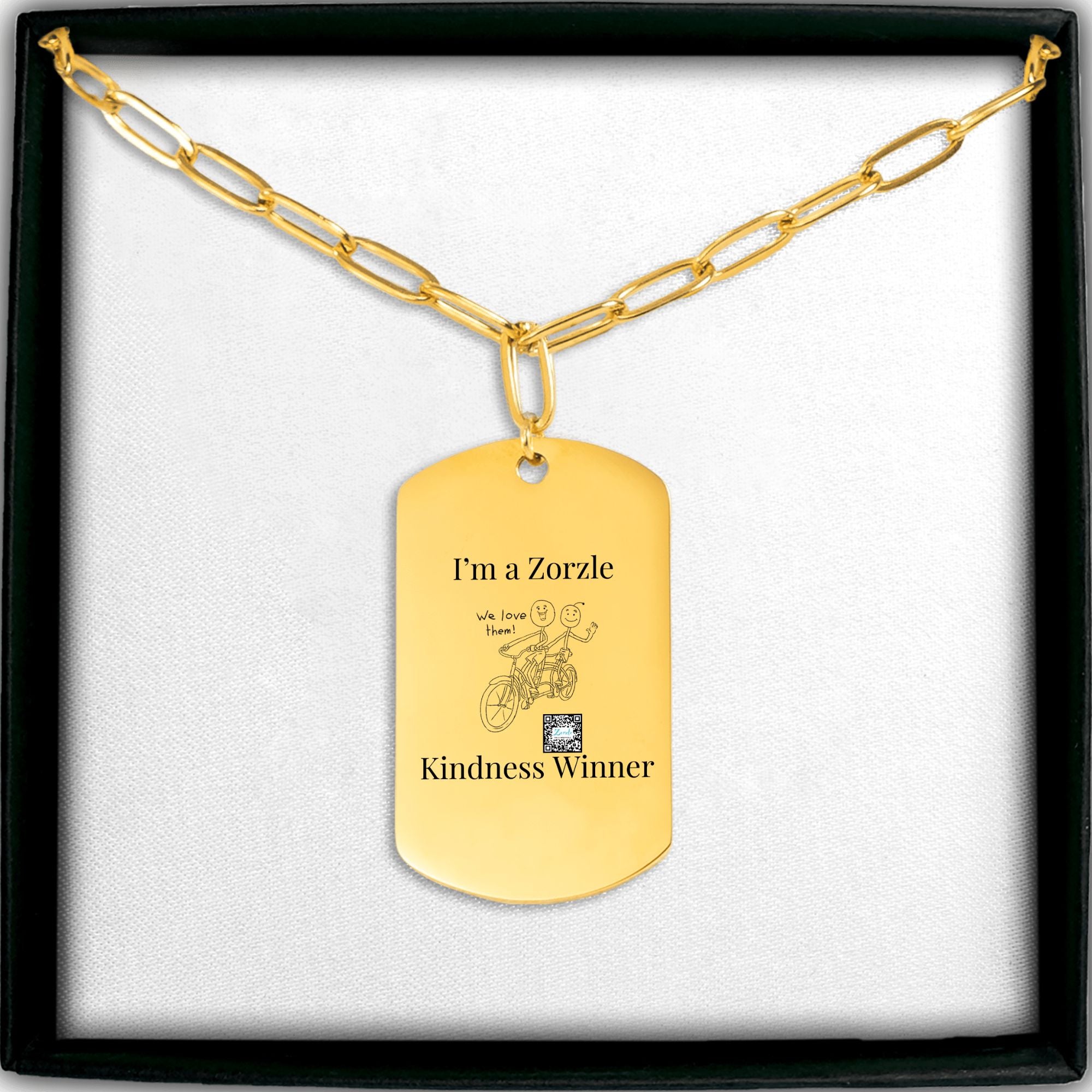 Zorzle Kindness Paperclip Tag Necklace