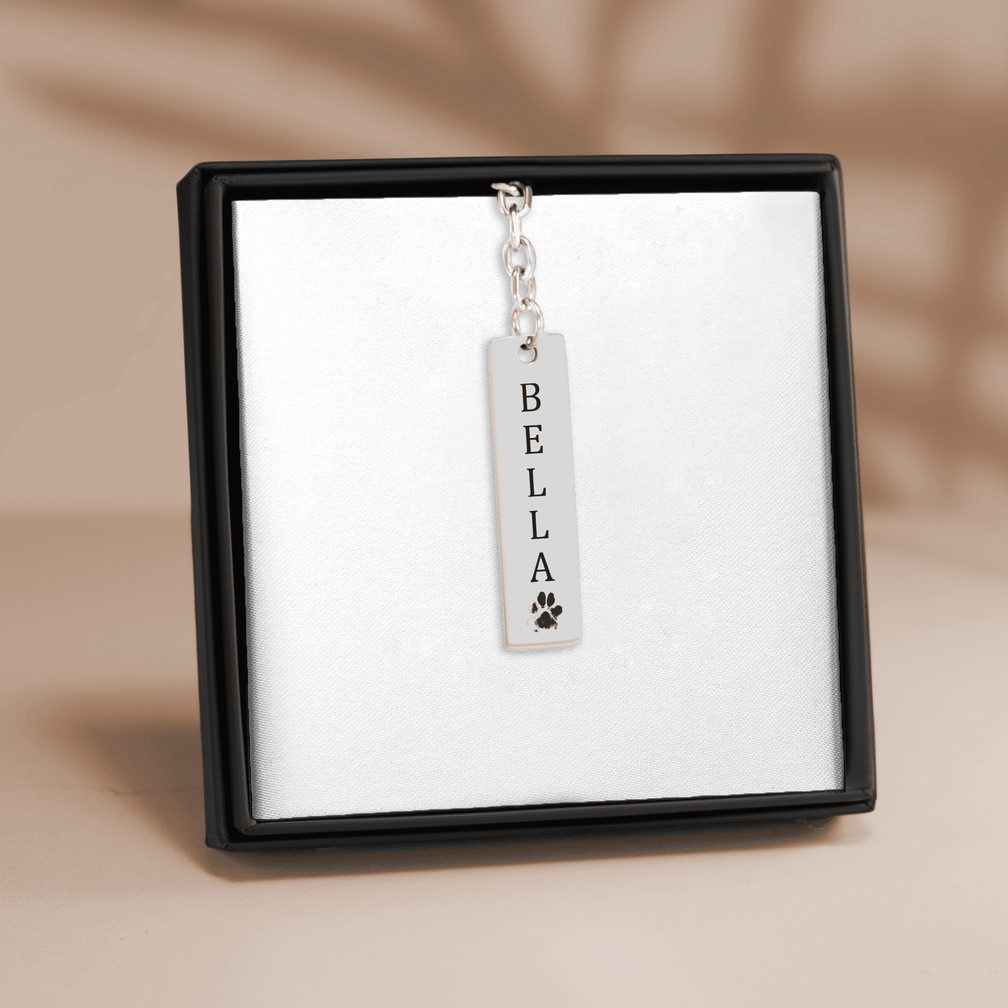 Zorzle Kindness -  Pet's Name & Paw Print Vertical Bar Keychain